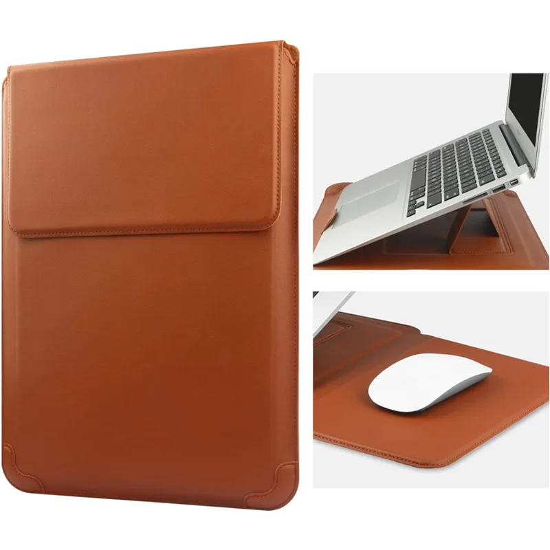 Laptop Accessories Pouch - ポータブルレザーラップトップスリーブケースバッグ Macbook Air 12 13 14