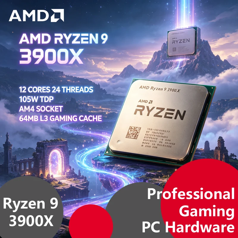 Amd Cpu Ryzen 9 - AMD Ryzen 9 3900X トレイ版アンロックCPU、12コア24スレッド、3.8GHz、64MB L3キャッシュ、105W