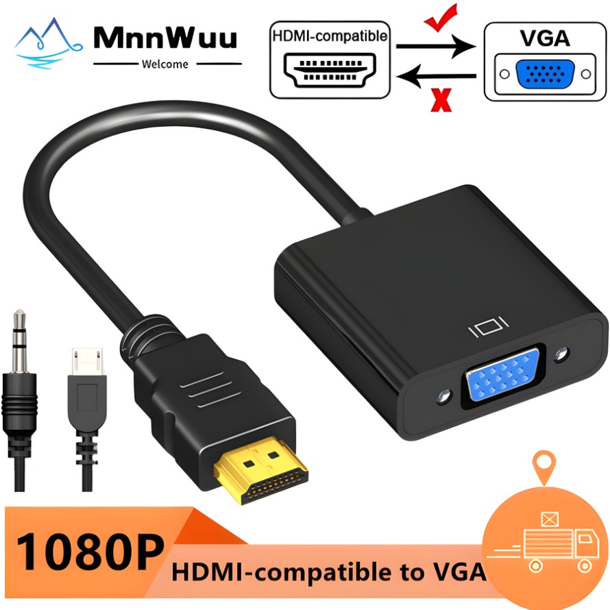 Hdmi Vga Adapter - 1080P HDMI - VGA変換アダプター (3.5mmオーディオジャック +