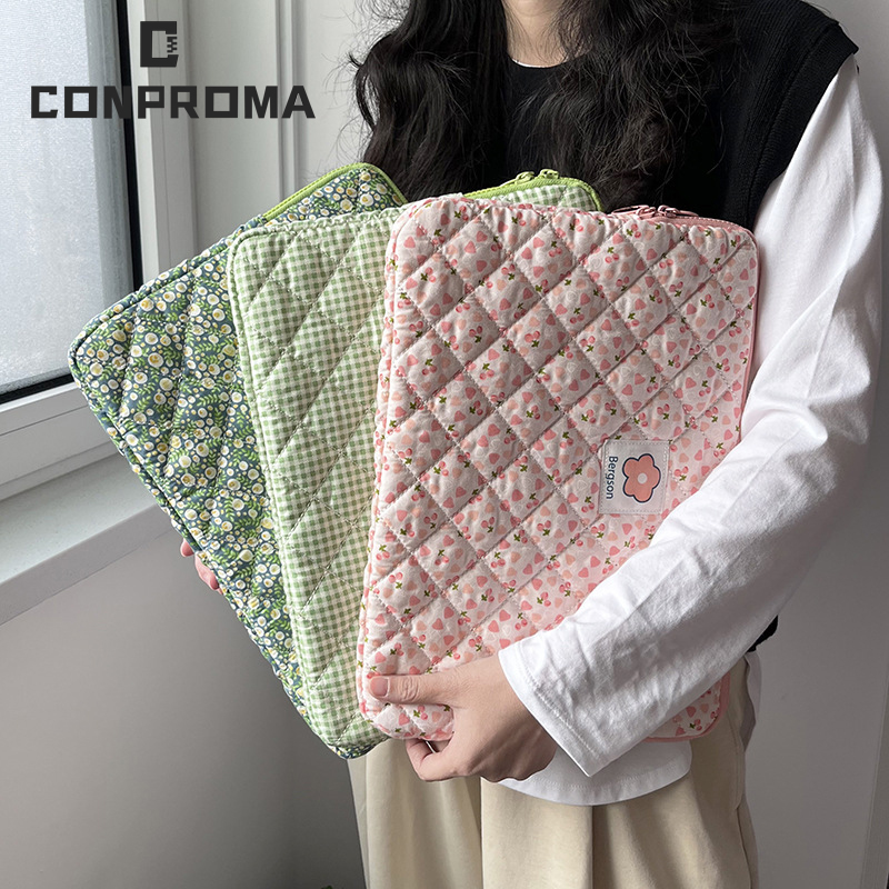 Laptop Accessories Pouch - ノートpcインナーバッグ新スタイル正方形小花ipad収納フラットライナープロ11 13.3 14インチ空気huawei社matebookカバーmacbookケース