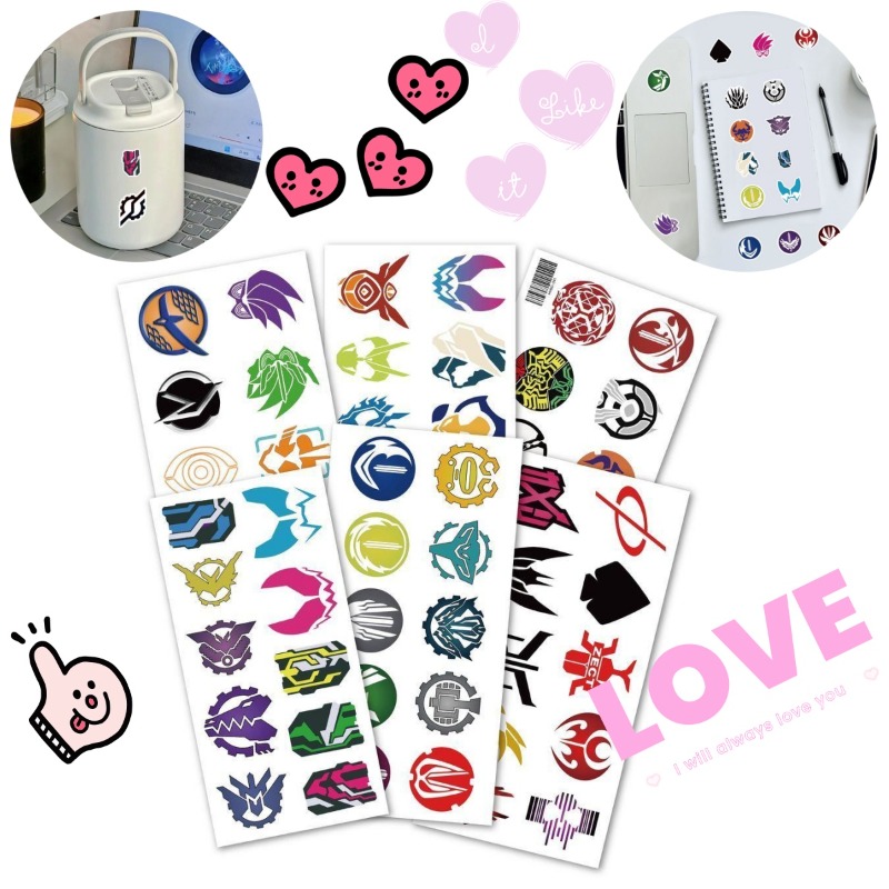 Laptop Accessories Stickers - 60 枚の仮面ライダーロゴステッカークリエイティブデカール防水ラップトップ電話荷物ノートブックスクラップブック装飾用
