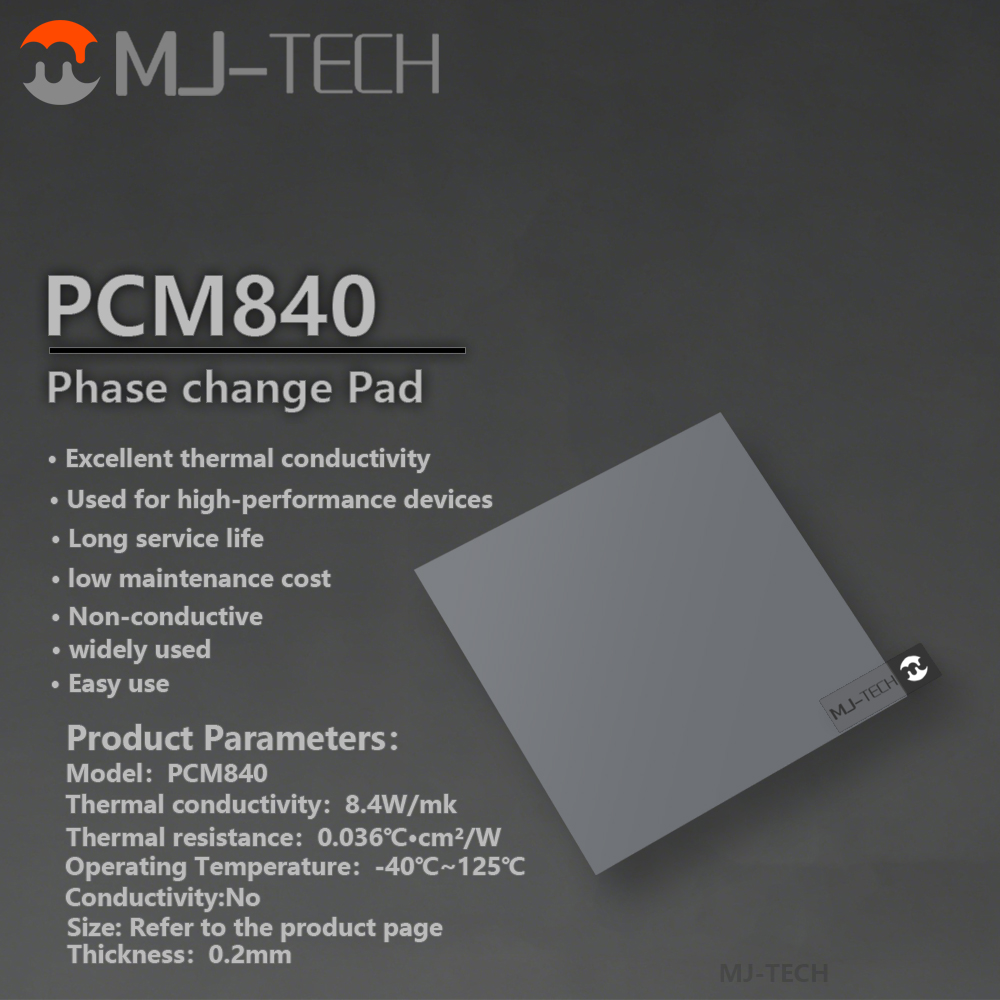 MJ-TECH PCM840 相変化パッド 8.4W/mk  - Laptop Cooling Pad のレビューと価格