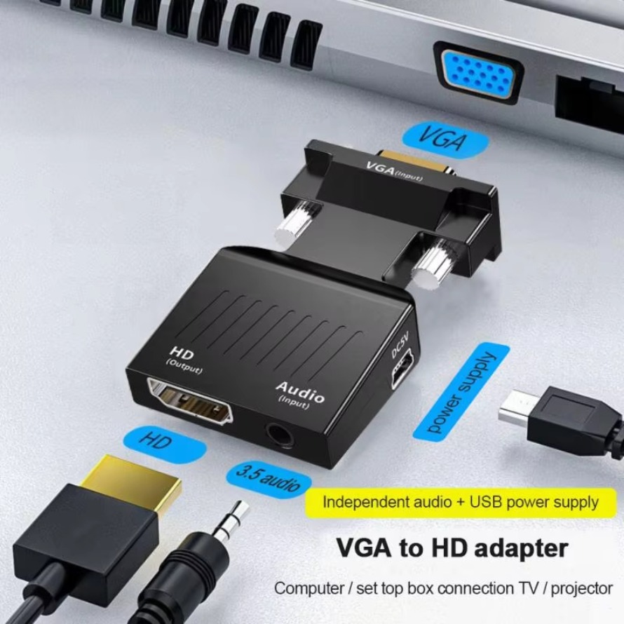 VGA to HDMI 互換コンバーター 1080P オス  - Hdmi Vga Adapter のレビューと価格