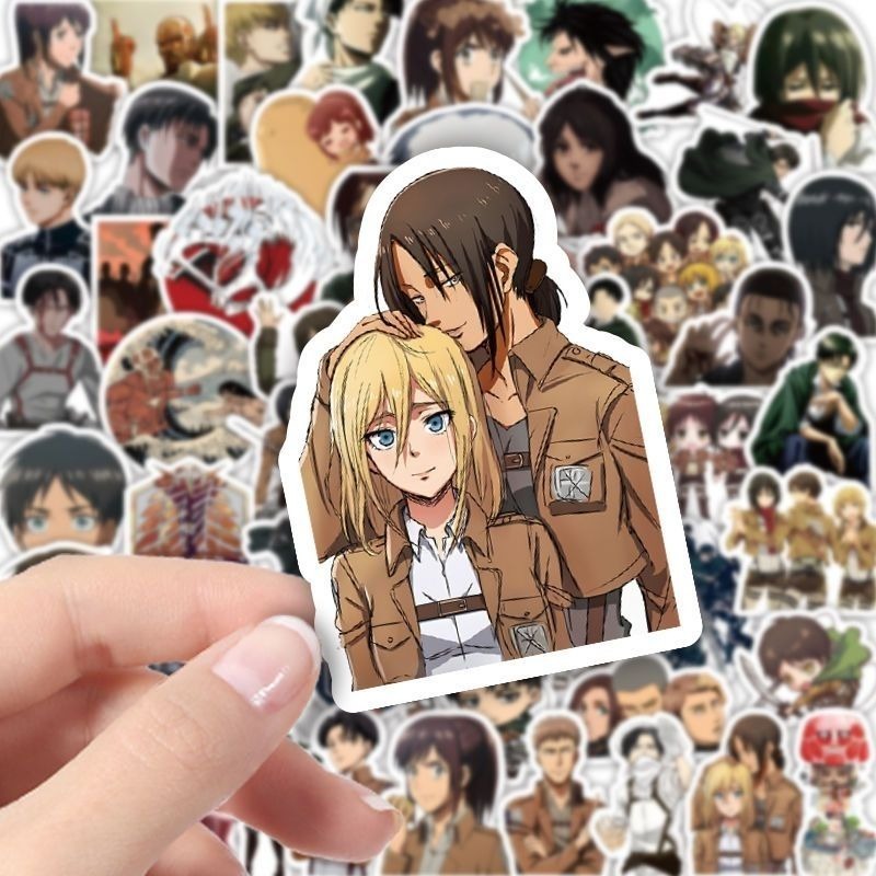 60枚入り 進撃の巨人 アニメステッカー かわいい 防水デカ - Laptop Accessories Stickers のレビューと価格