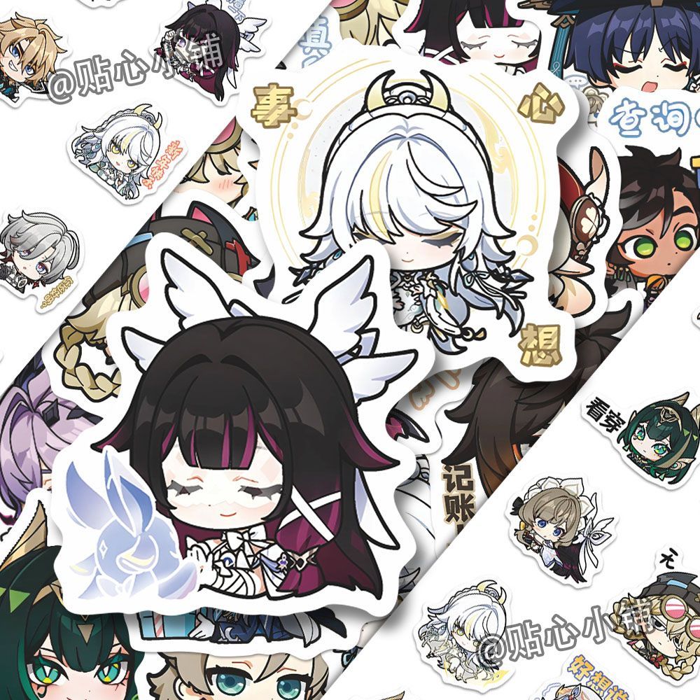 64 個原神インパクトムーンメイデンアニメステッカー漫画落書 - Laptop Accessories Stickers のレビューと価格