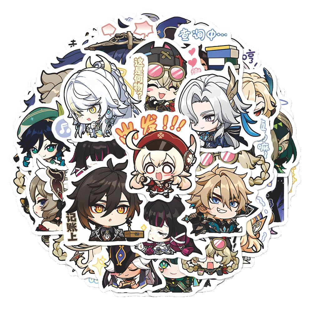 64 個原神インパクトムーンメイデンアニメステッカー漫画落書 - Laptop Accessories Stickers のレビューと価格